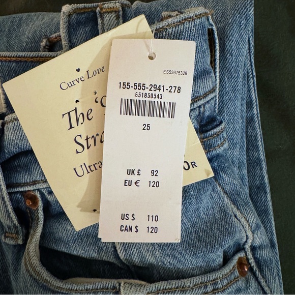 NWT Abercrombie Curve Love 90s High Rise Jeans - Picture 8 of 9